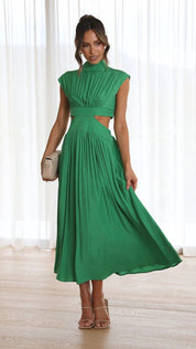 Vestido Feminino Plissado Acinturado