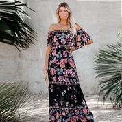 Vestido Feminino Floral Longo