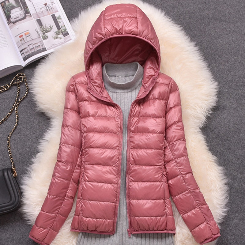 Jaqueta Feminina Puffer com Capuz + Brinde